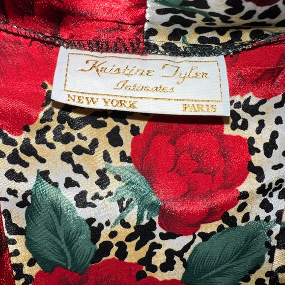 Vintage Kristine Tyler Intimates Cheetah Rose Robe - Picture 3 of 3